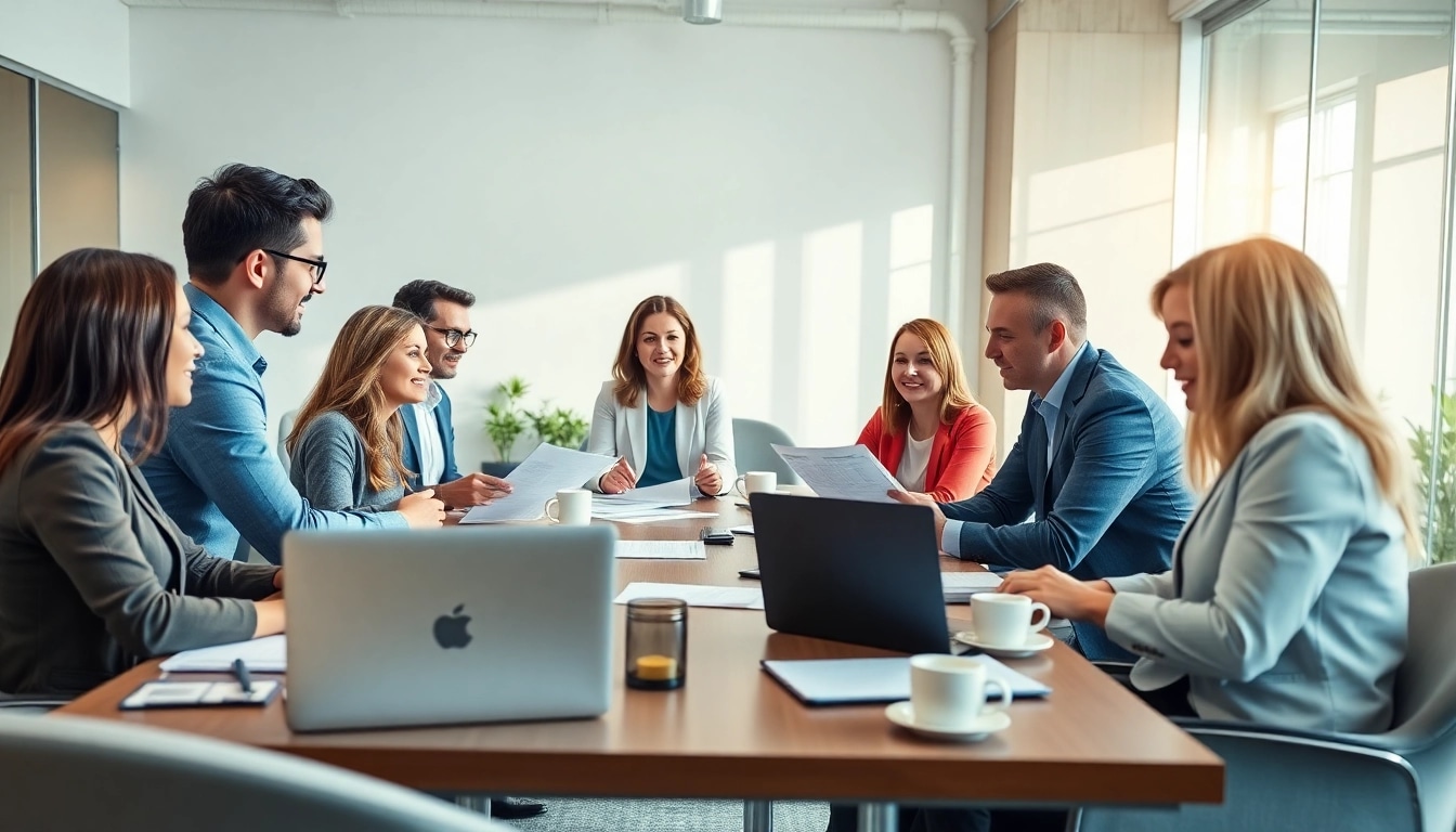 Beratung zur Schuldnerberatung für Selbstständige in einem modernen Büro mit Fachleuten.