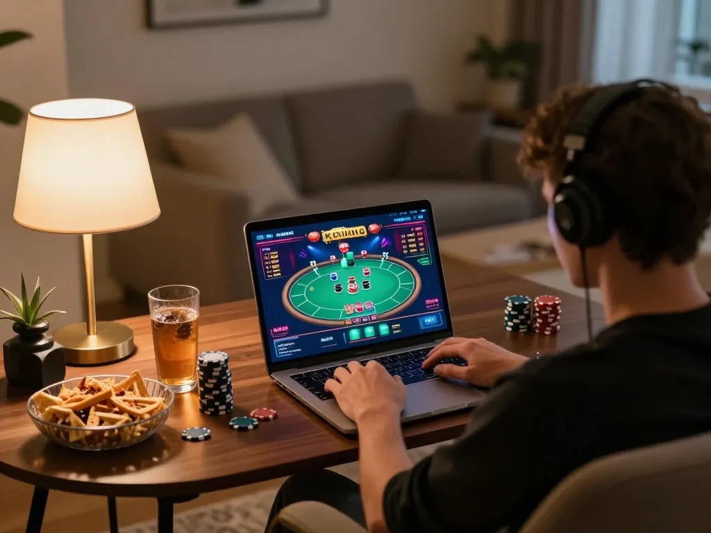 Engaging gameplay on 33WIN online casino platform from home setup