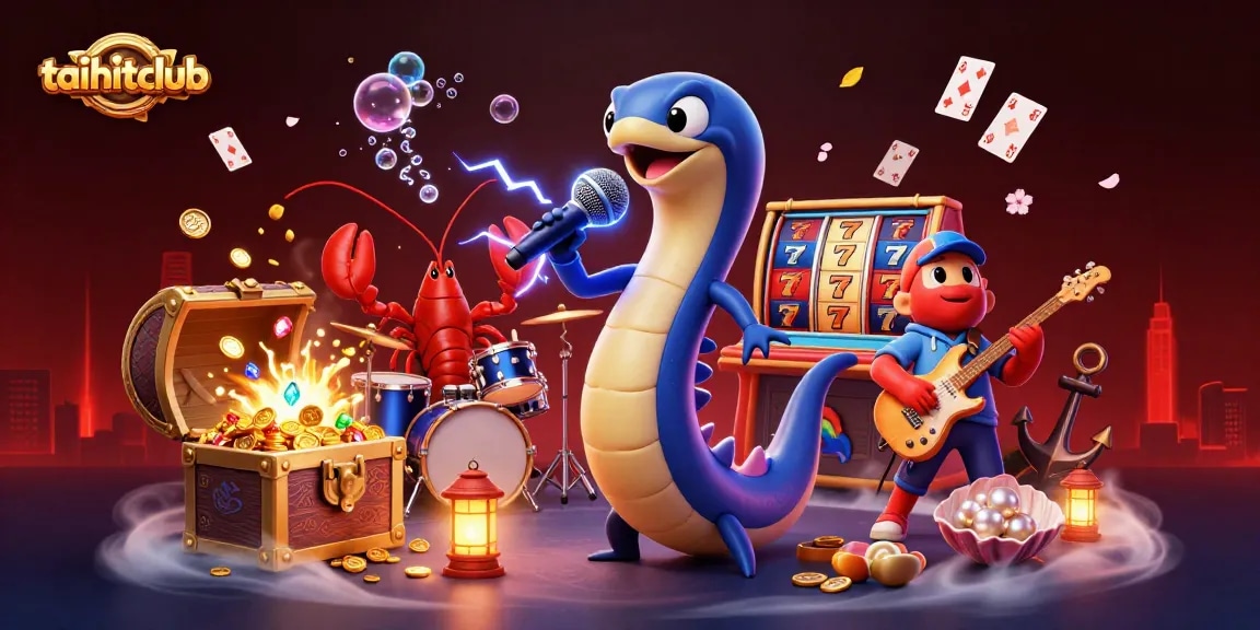 Join the fun at taihitclub with an electrifying underwater casino scene featuring a DJ eel and band.