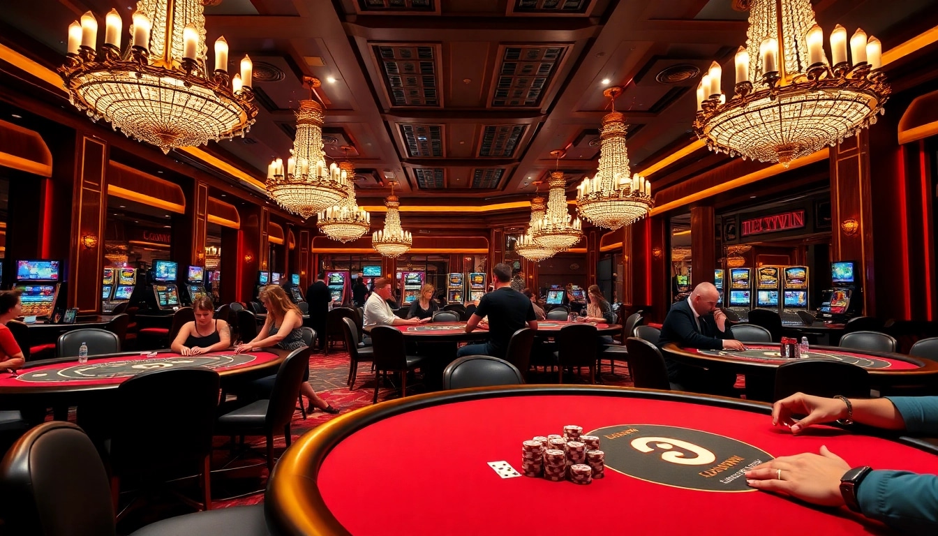 Winning at Luckywin with poker chips and vibrant casino tables