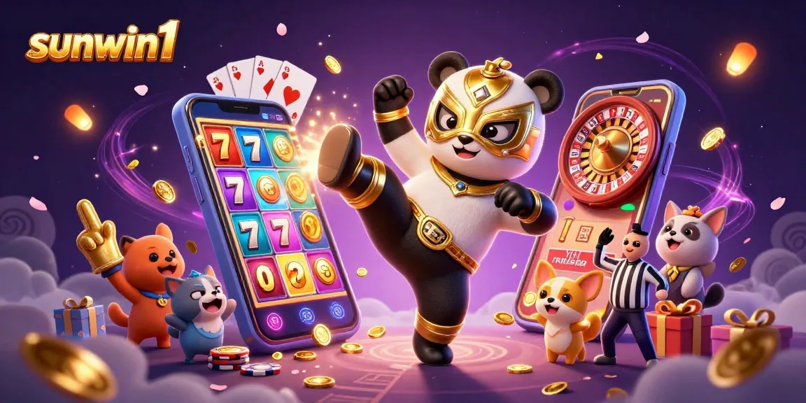 Experience excitement as sunwin1 channels gaming thrills with a lively showdown in a cartoon casino.