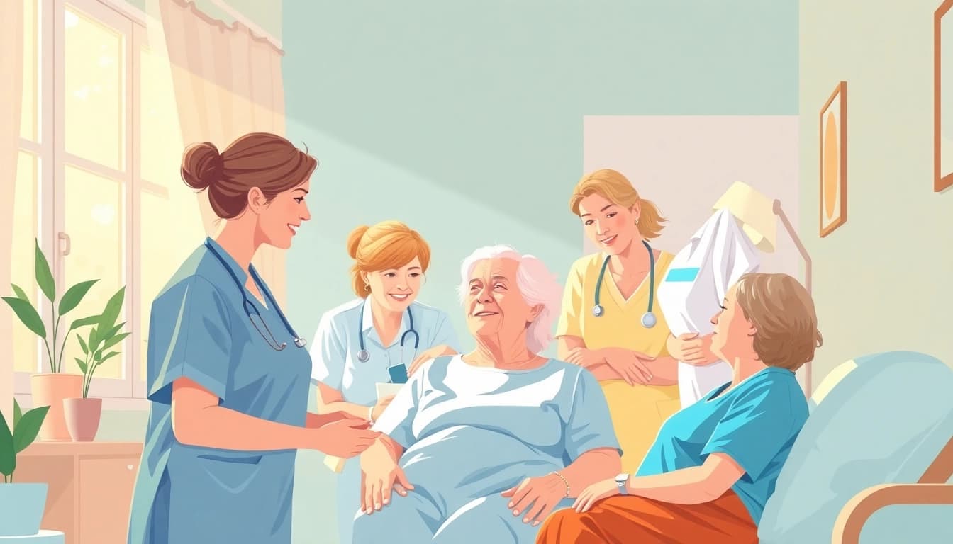 Ambulante Pflege Hameln: Professional caregivers assisting patients in their home for quality healthcare.