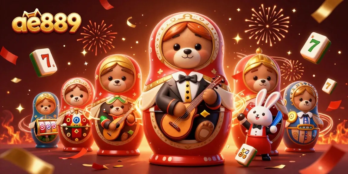 Experience excitement at ae889 with a vibrant 3D cartoon casino scene filled with magical energy and festive elements.