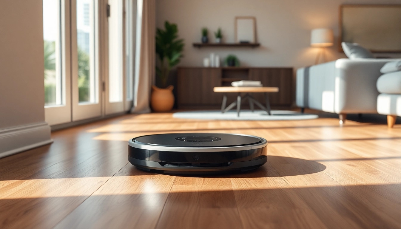 Roboterstaubsauger reinigt effizient den modernen Wohnraum und sorgt für Sauberkeit.