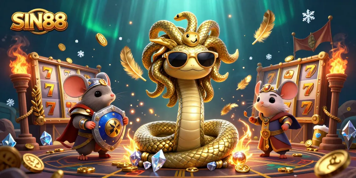 SIN88 brings a vibrant online casino atmosphere with characters enjoying gaming action and exciting jackpot opportunities.