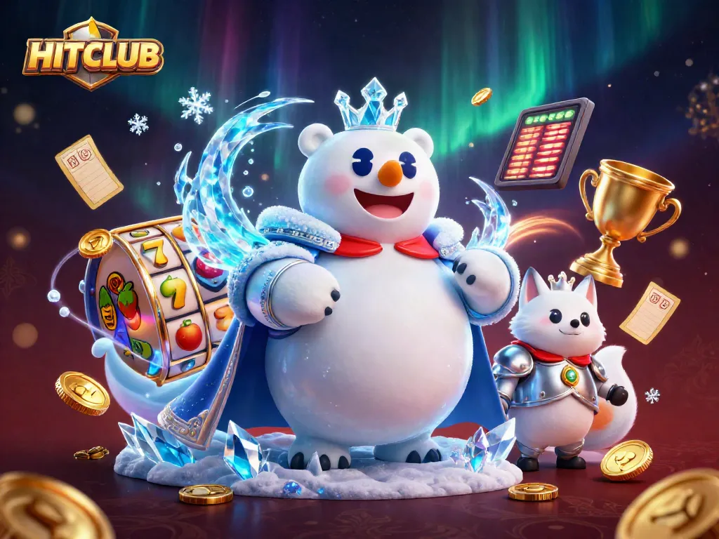 Experience the thrill of HITCLUB with vibrant slot reels and dynamic gaming elements.