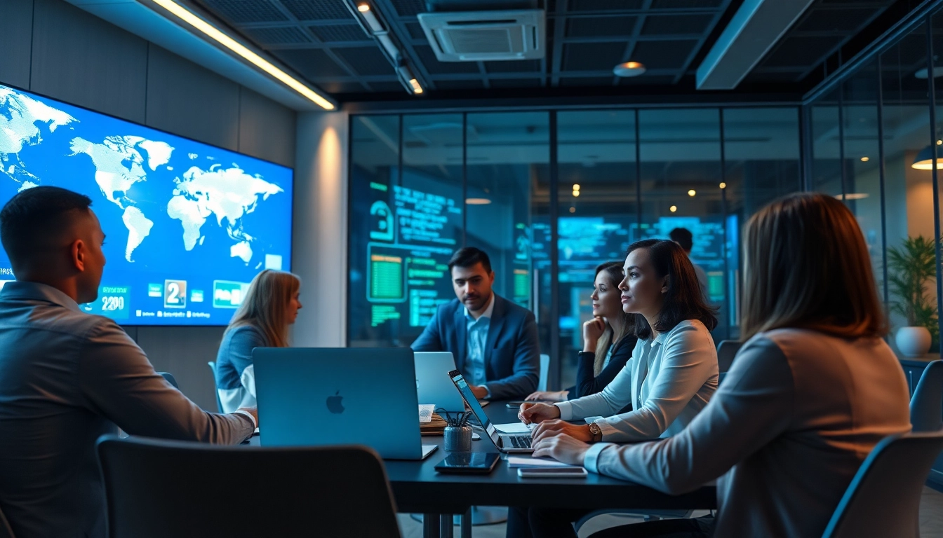 Fast and secure internet solutions from 快连官网 showcased in a modern office setting.