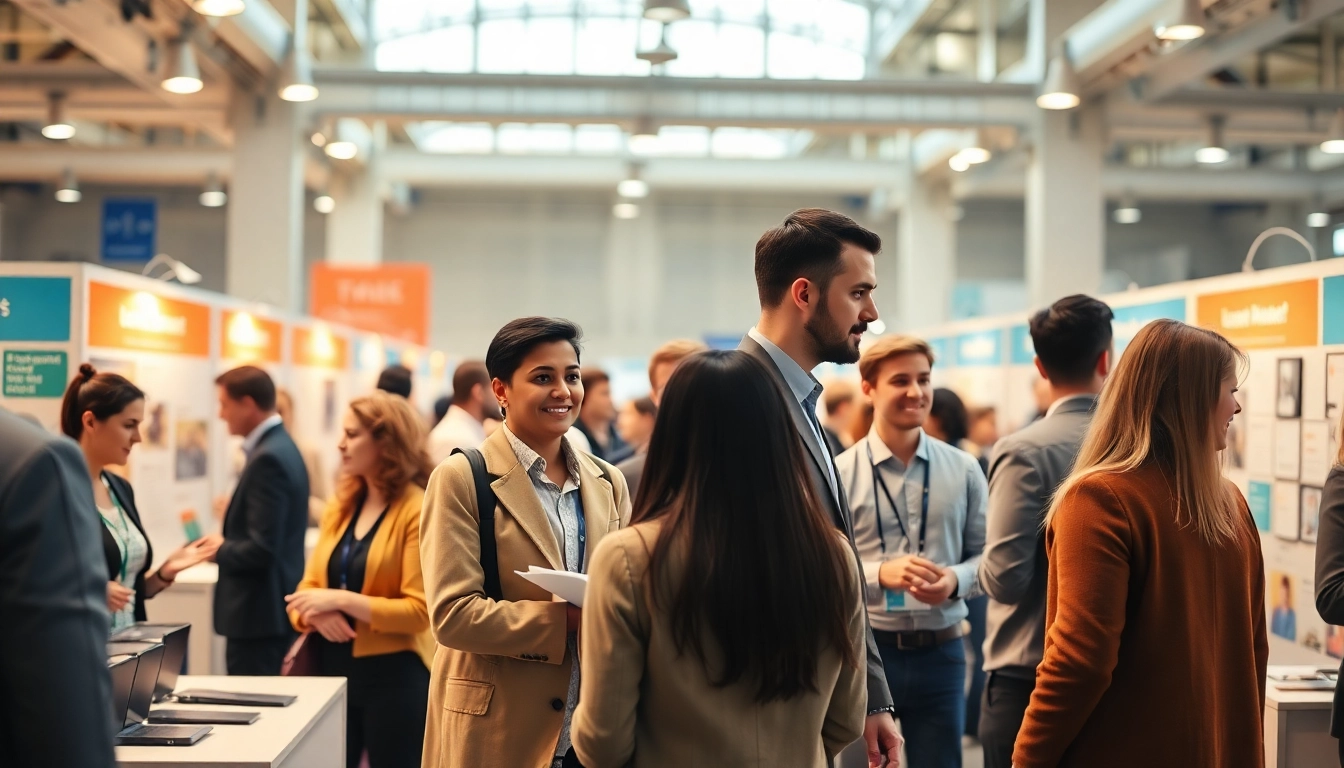 Engaging job fair featuring diverse professionals exploring Stellenangebote and career opportunities.