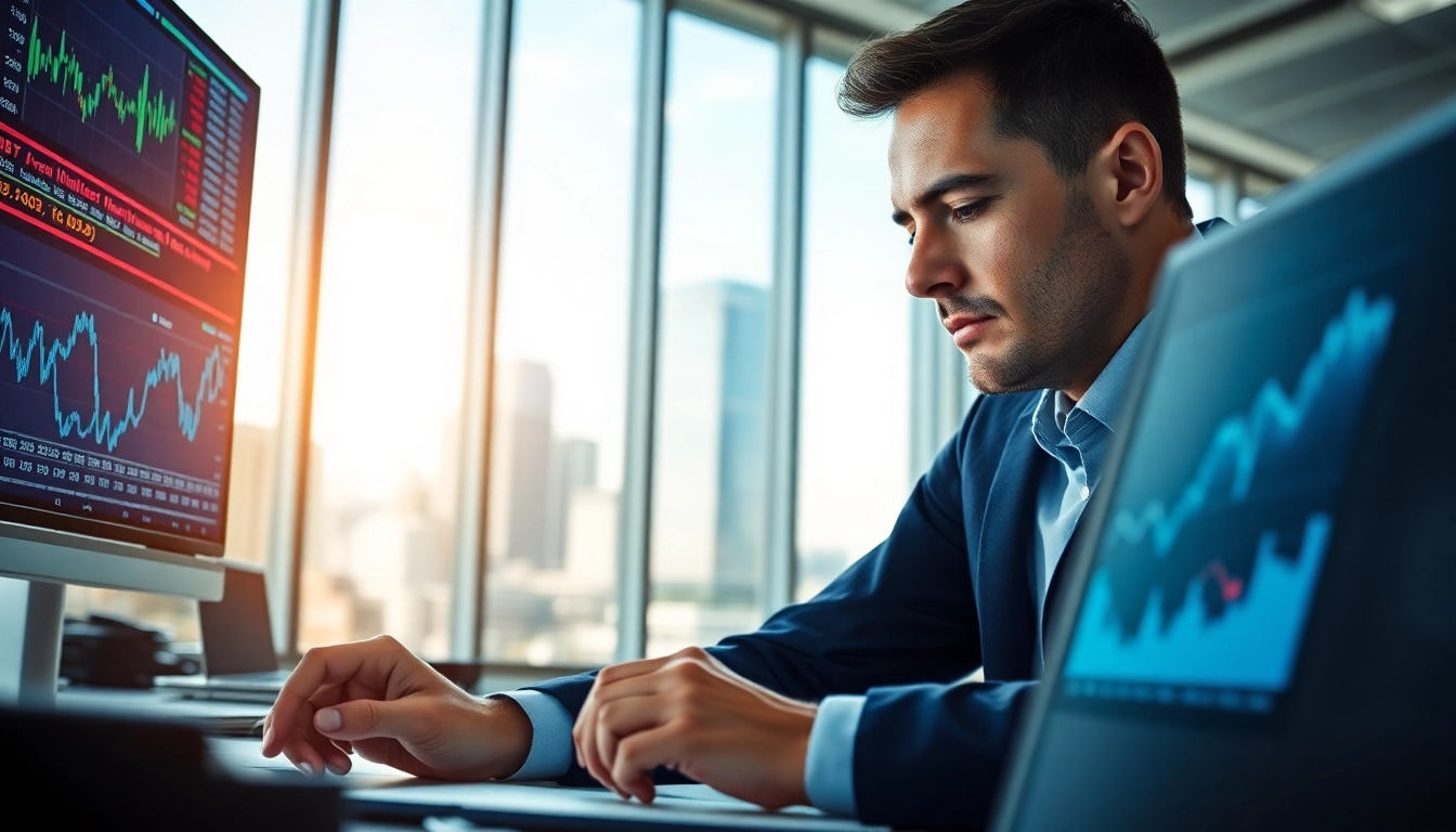Finanzanalyse der Aktienmärkte durch einen Finanzanalysten in modernem Büro