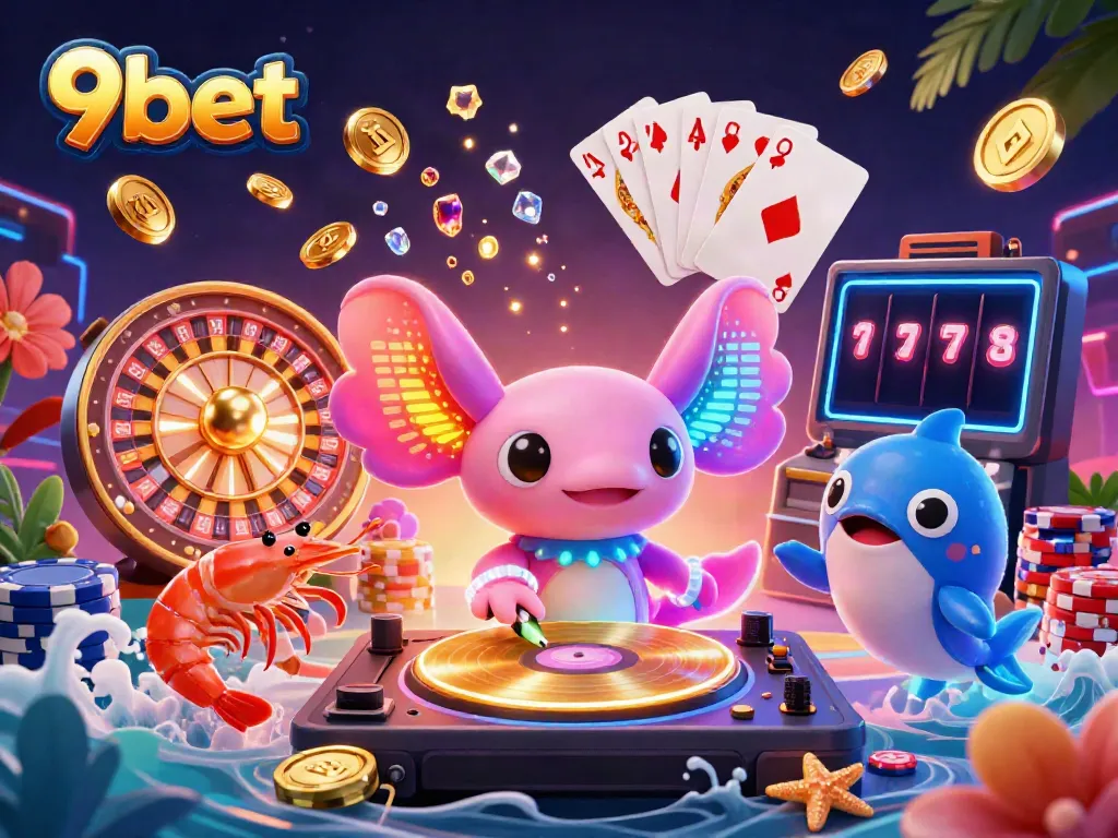 Experience thrilling gaming with 9bet in this vibrant underwater casino scene.