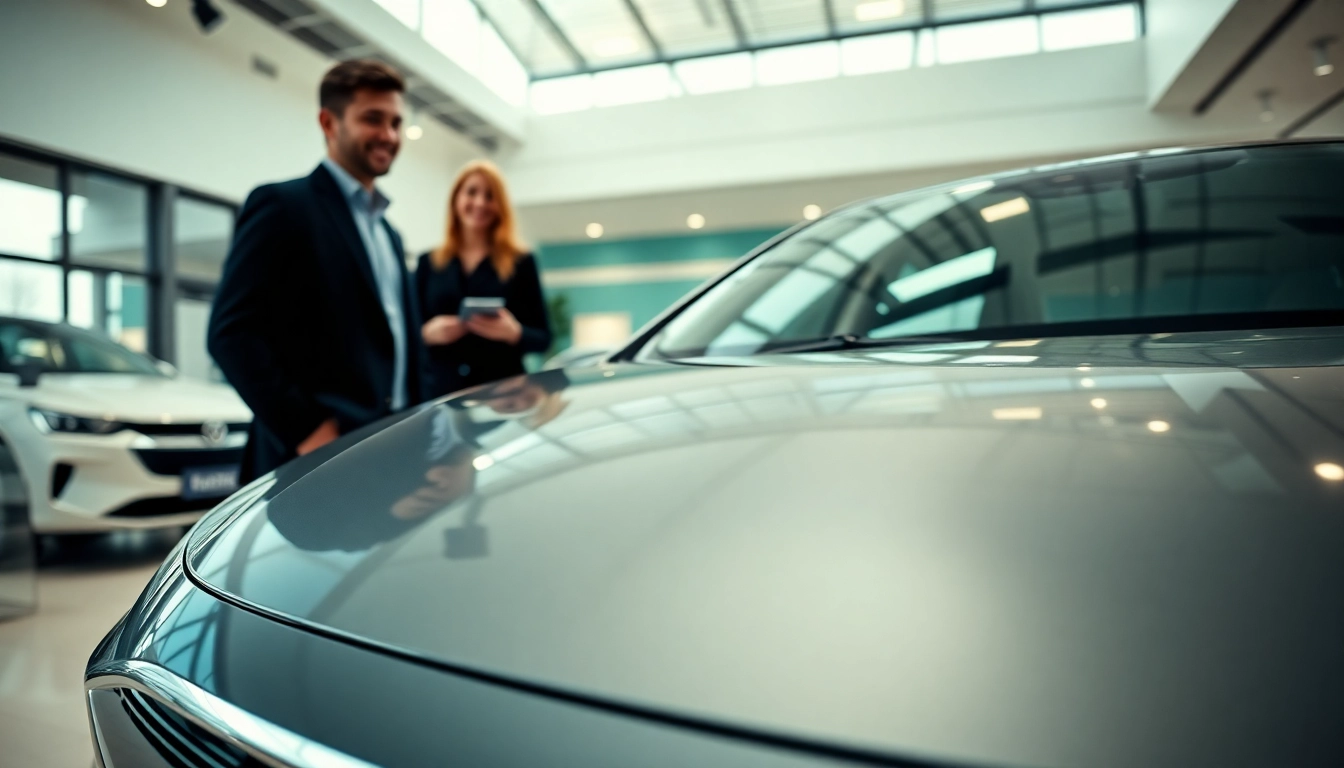 Auto kaufen: Modern vehicle showcased in a bright, professional dealership environment.