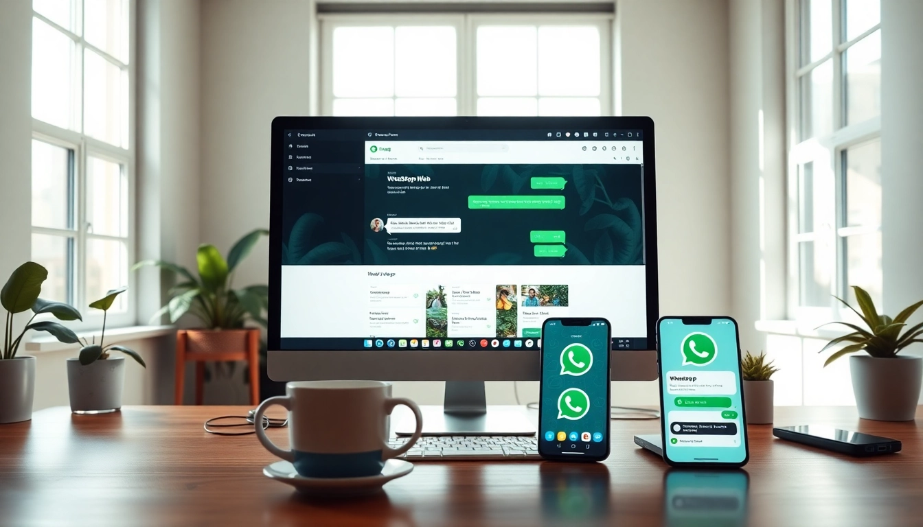 在现代工作场景中探索 WhatsApp网页版界面。