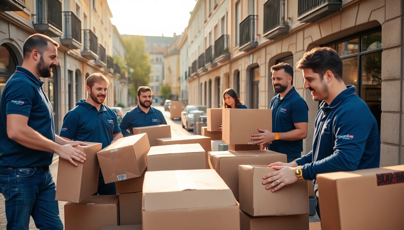 Umzugsunternehmen Ludwigshafen: Moving team efficiently loading boxes in Ludwigshafen.