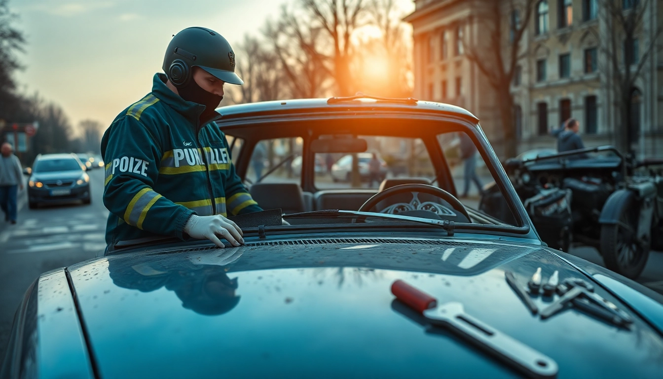 Kfz Gutachter Berlin überprüft Fahrzeugschäden vor Ort mit professioneller Ausrüstung.