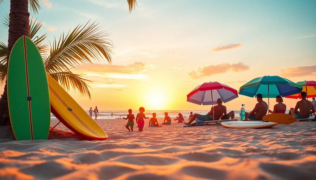Urlaub Tipps für entspannte Familienferien am Strand mit Kindern und Sonnenuntergang.