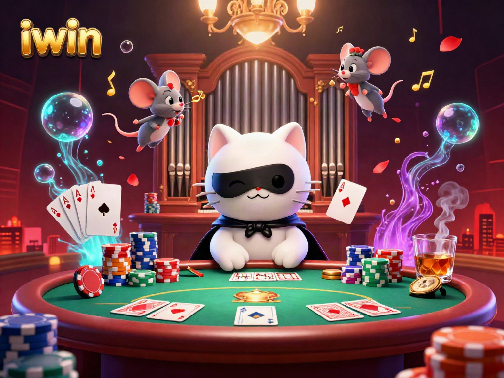 Engage in the thrilling world of iwin through this vibrant illustration of casino excitement with striking characters and elements.