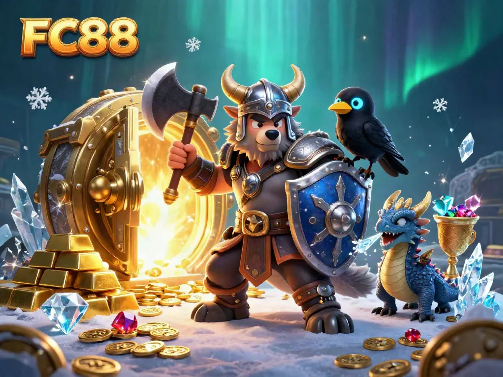 Experience thrilling adventures at FC88 with dynamic casino scenes filled with treasure and excitement.