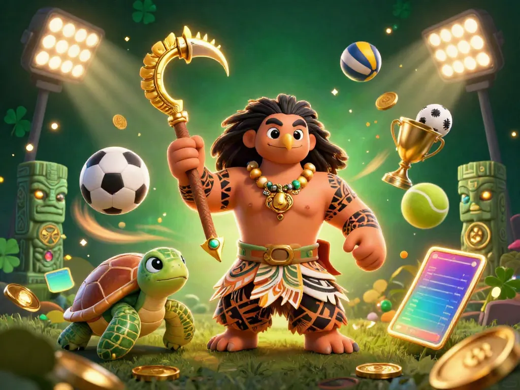 Engage with thrilling uk88 sports betting experience amidst 3D cartoon characters and casino elements.
