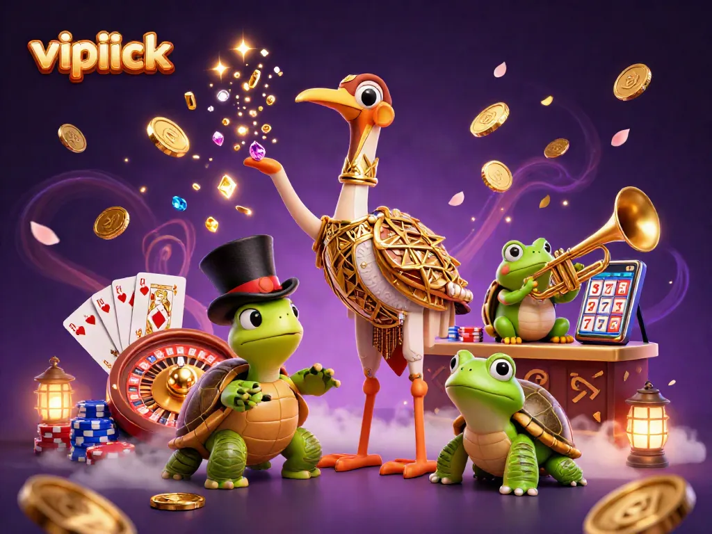 Experience exciting gaming at vipluck with vibrant characters, gold coins, and dynamic casino elements.