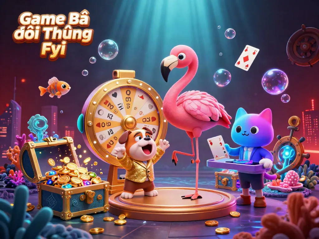 Experience the thrill of Game Bài Đổi Thưởng Fyi with this vibrant illustration featuring exciting gambling elements.