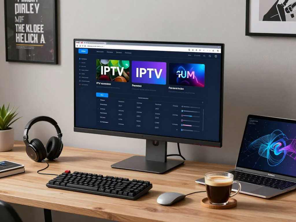 IPTV reseller panel dashboard in a modern workspace, highlighting software development tools and cloud computing.