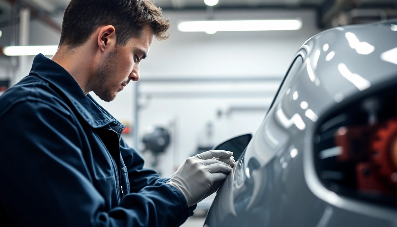 Smart Repair München: Mechaniker repariert einen Lackschaden präzise mit modernem Werkzeug und Technik.