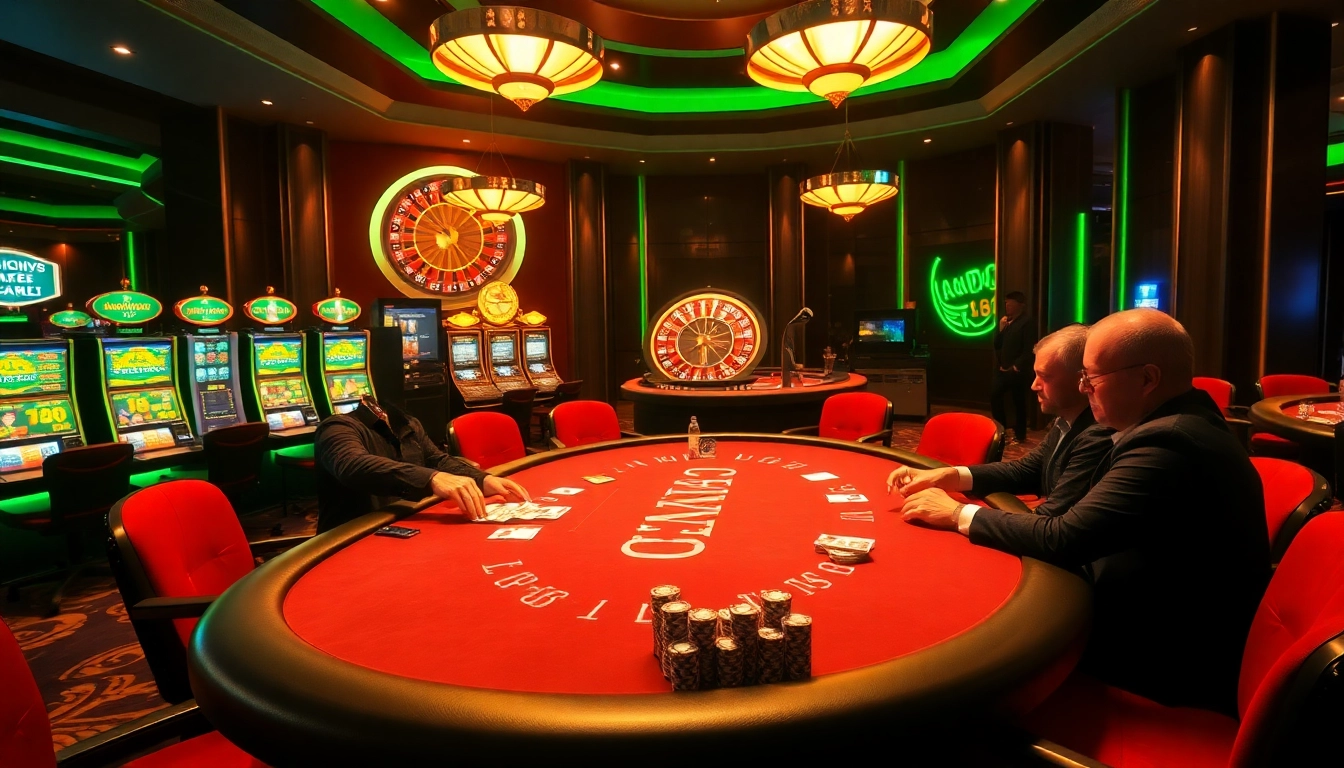 An exciting gaming atmosphere at https://789bet.style/ showcasing a chic poker table with vibrant colors and dynamic lighting.