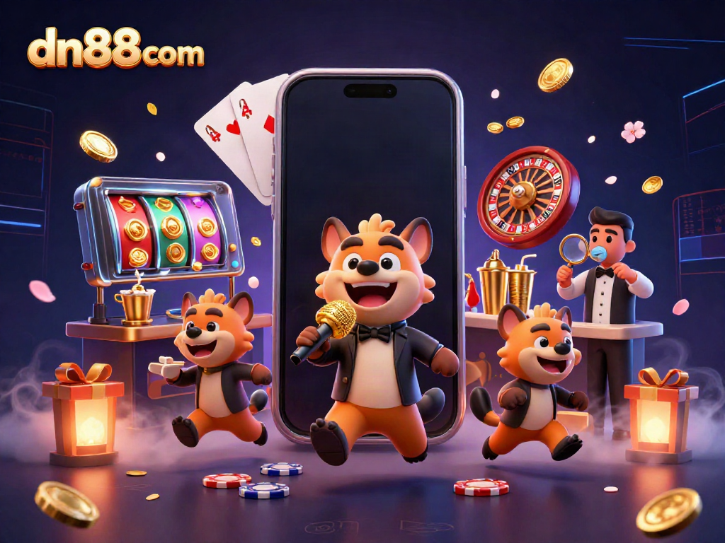 Experience fun and excitement with dn88 com at a vibrant casino featuring entertaining hyena characters.