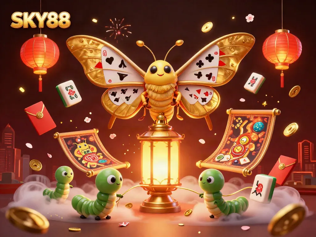 Experience thrilling gambling at SKY88 with vibrant characters and dynamic casino elements.
