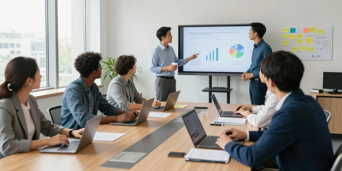 Bewertung der schwierigen Führungskraft während eines Teammeetings in einem modernen Büro.