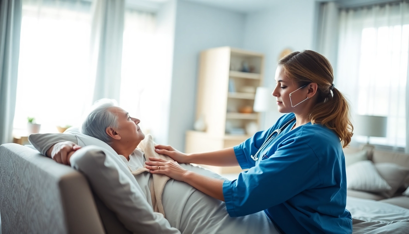 Patient receiving intensivpflege frankfurt with a dedicated nurse in a cozy, homey atmosphere.
