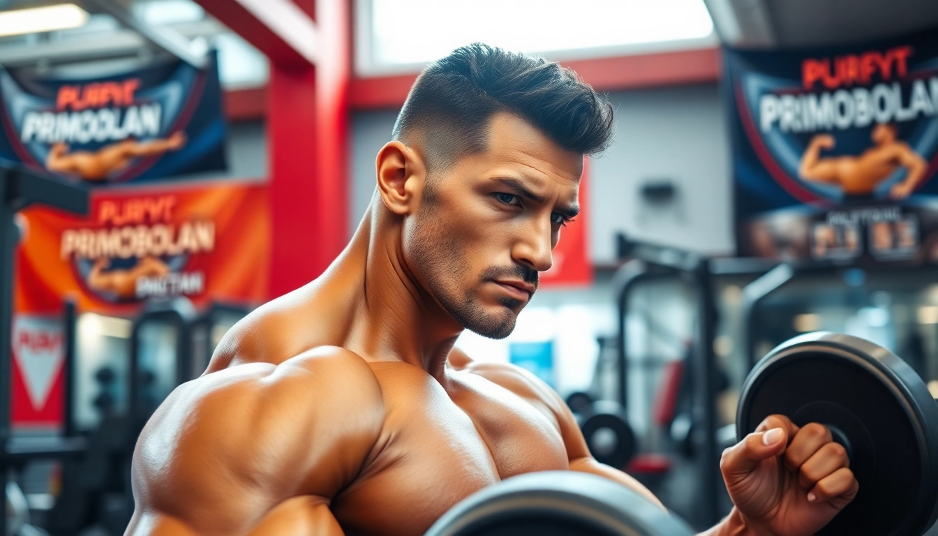 Primobal Primobolan fördert Muskelwachstum in einem Fitnessstudio.