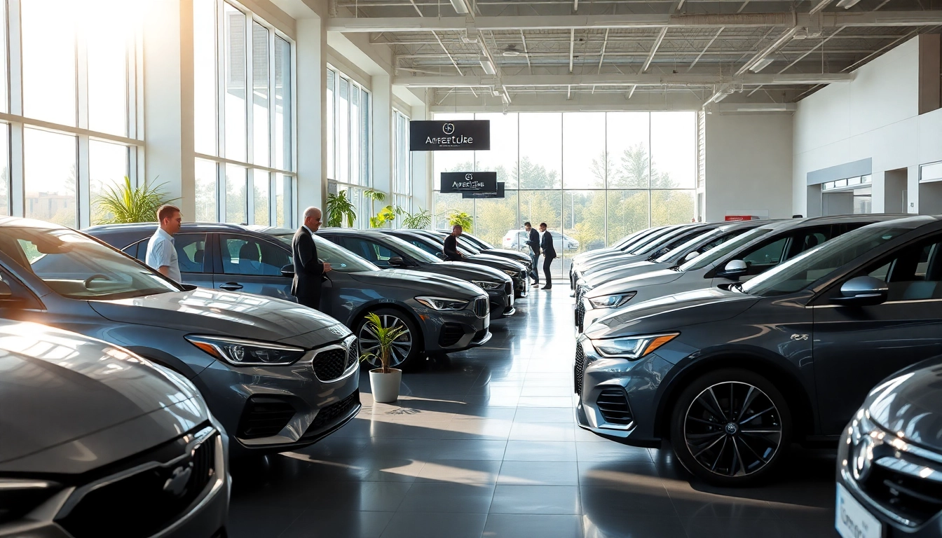 Auto kaufen im modernen Autohaus mit freundlichen Verkäufern und vielen Fahrzeugen.