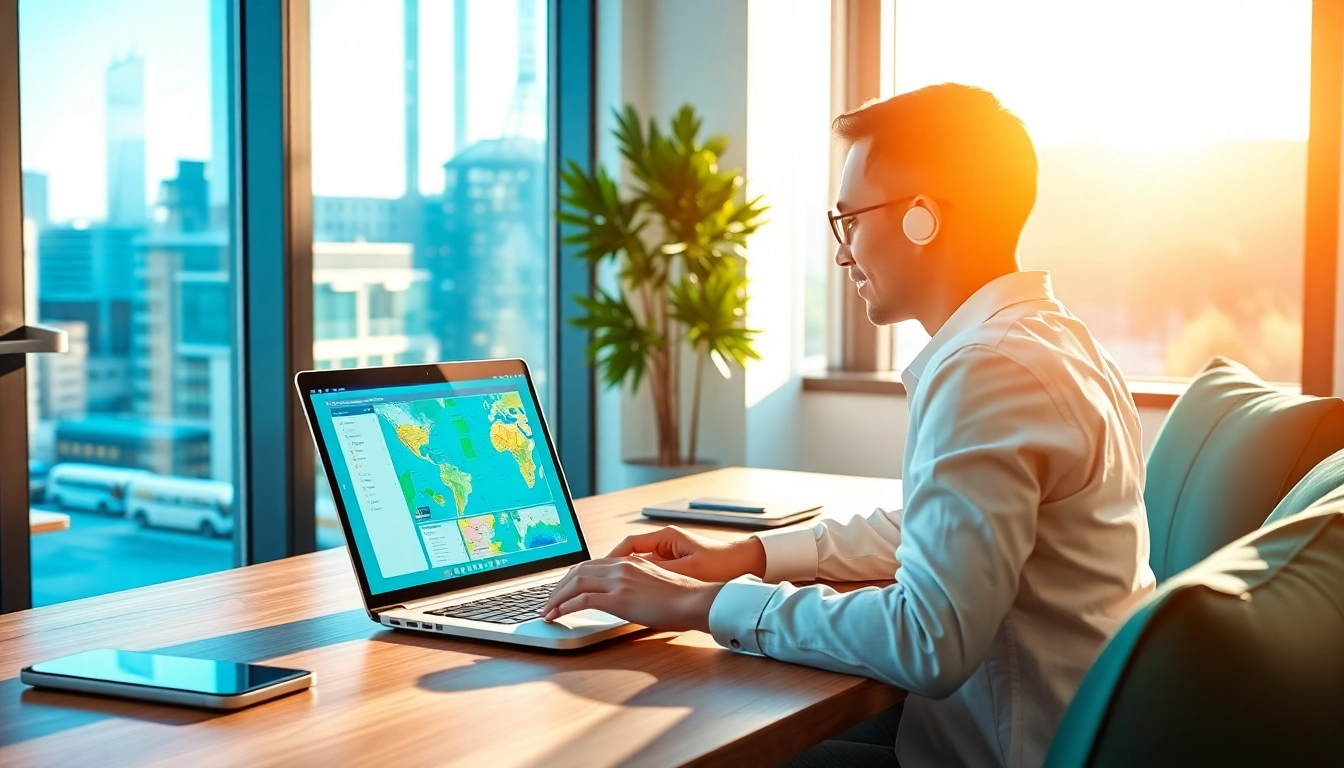 Effektive KI Reiseplanung durch einen Planer in einem modernen Büro.