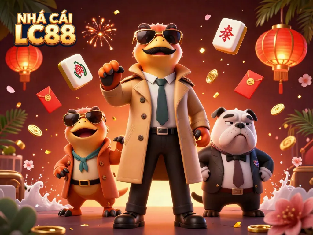 Experience the excitement at NHÀ CÁI LC88 with raptors in disguise entering a VIP casino lounge.