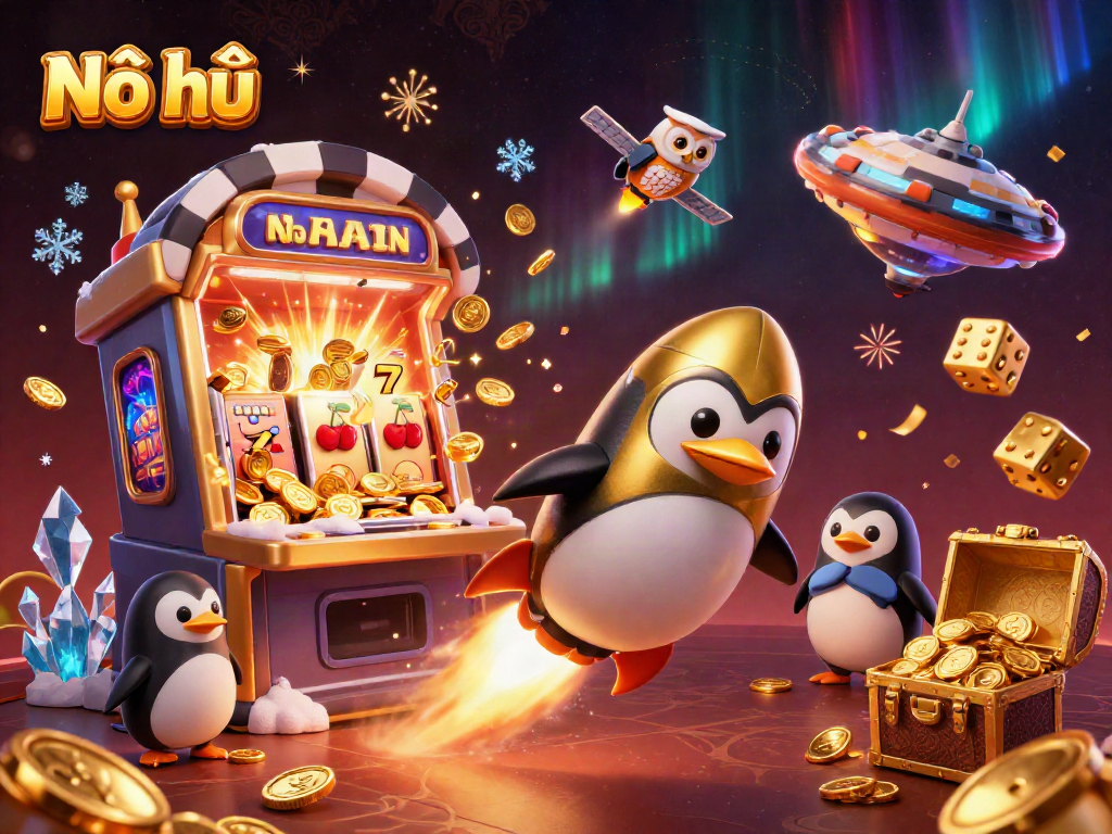 Nổ hũ players enjoying the excitement of a casino-style jackpot slot game experience with vibrant visuals.
