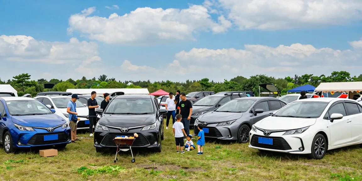 Engagierte Toyota-Fans teilen Geschichten während eines lebhaften Treffens, für Toyota-Fans, die Gemeinschaftsbeziehungen genießen.