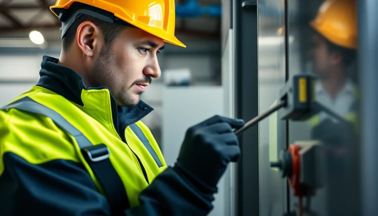 Inspecting electrical equipment during a DGUV V3 Prüfung to ensure safety compliance.