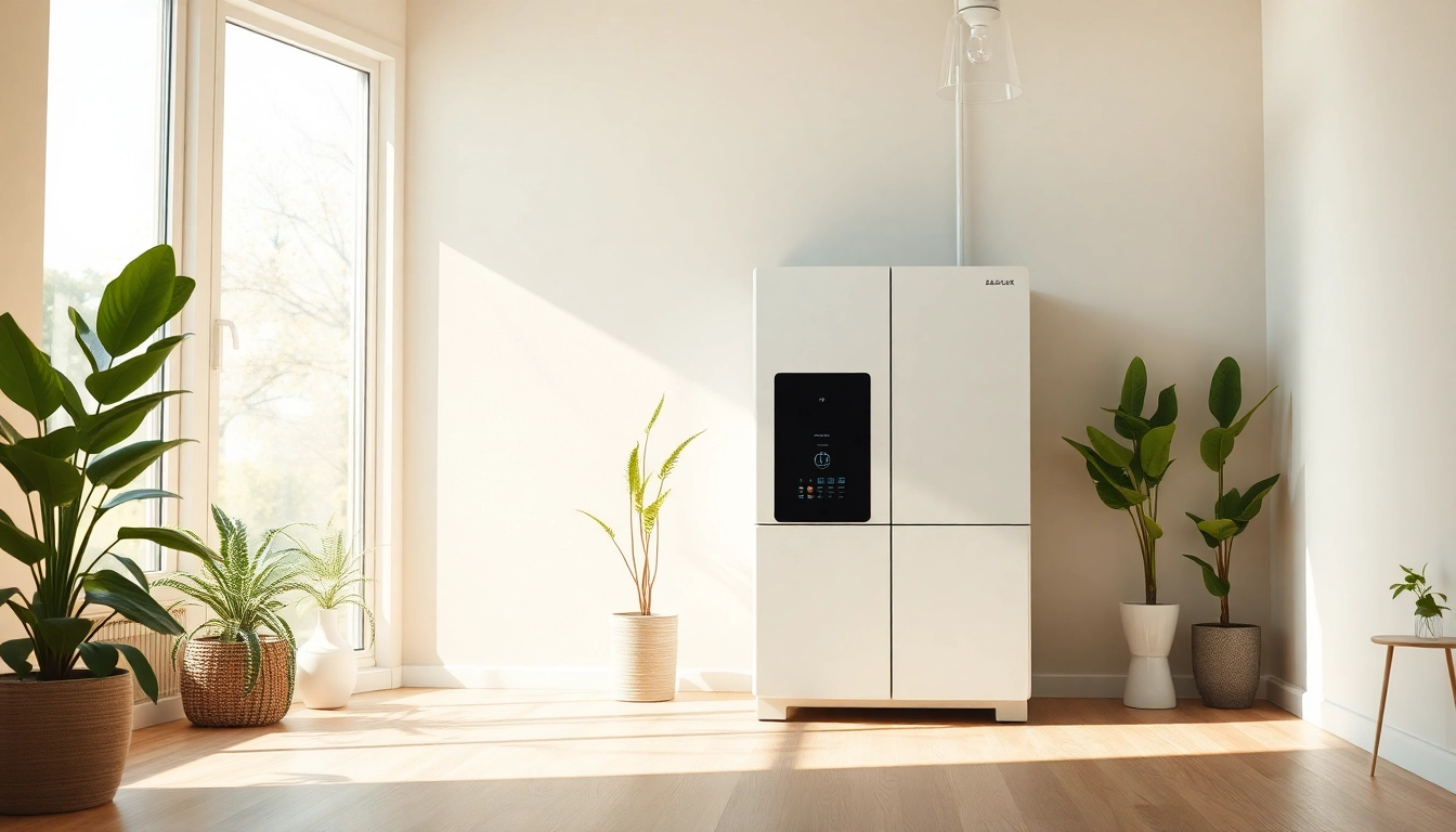 PV-Stromspeicher kaufen: Moderner Batteriespeicher in nachhaltiger Wohnumgebung