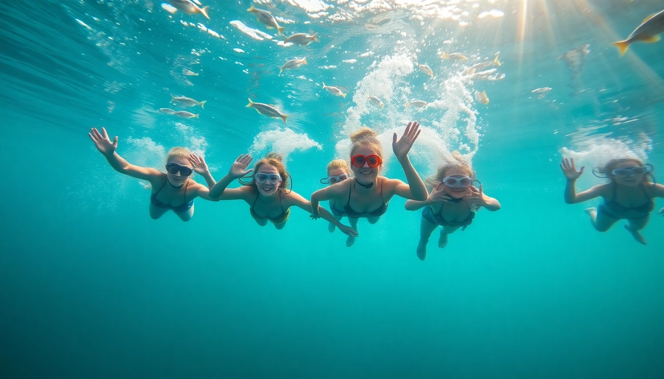 TauchKurs Mexiko: Eine Gruppe von Tauchschülern erkundet bunte Korallenriffe unter Wasser.
