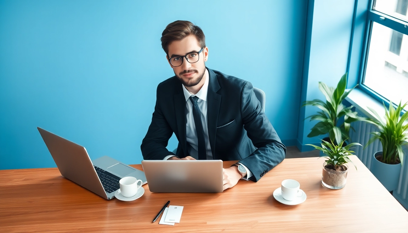 Headhunter Köln berät Besucher in einem modernen Büro, um erfolgreiche Karrieren zu fördern.