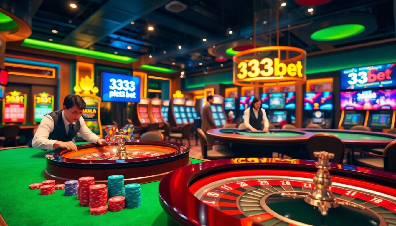 Engage with the 333bet online casino atmosphere featuring live dealer games and vibrant slot machines.