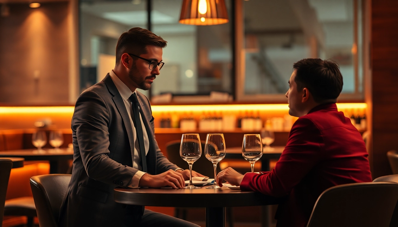 Headhunter Gastronomie diskutiert mit einem Kandidaten in einem stilvollen Restaurant