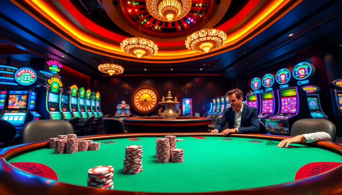 Experience high stakes at https://do666.at with a lively poker game in a luxurious casino.