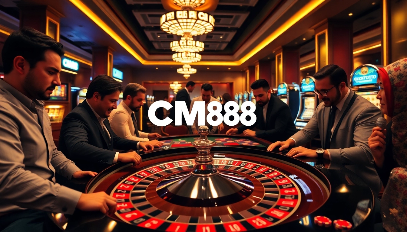 Experience the thrill of casino gaming with CM88's luxurious roulette scene.