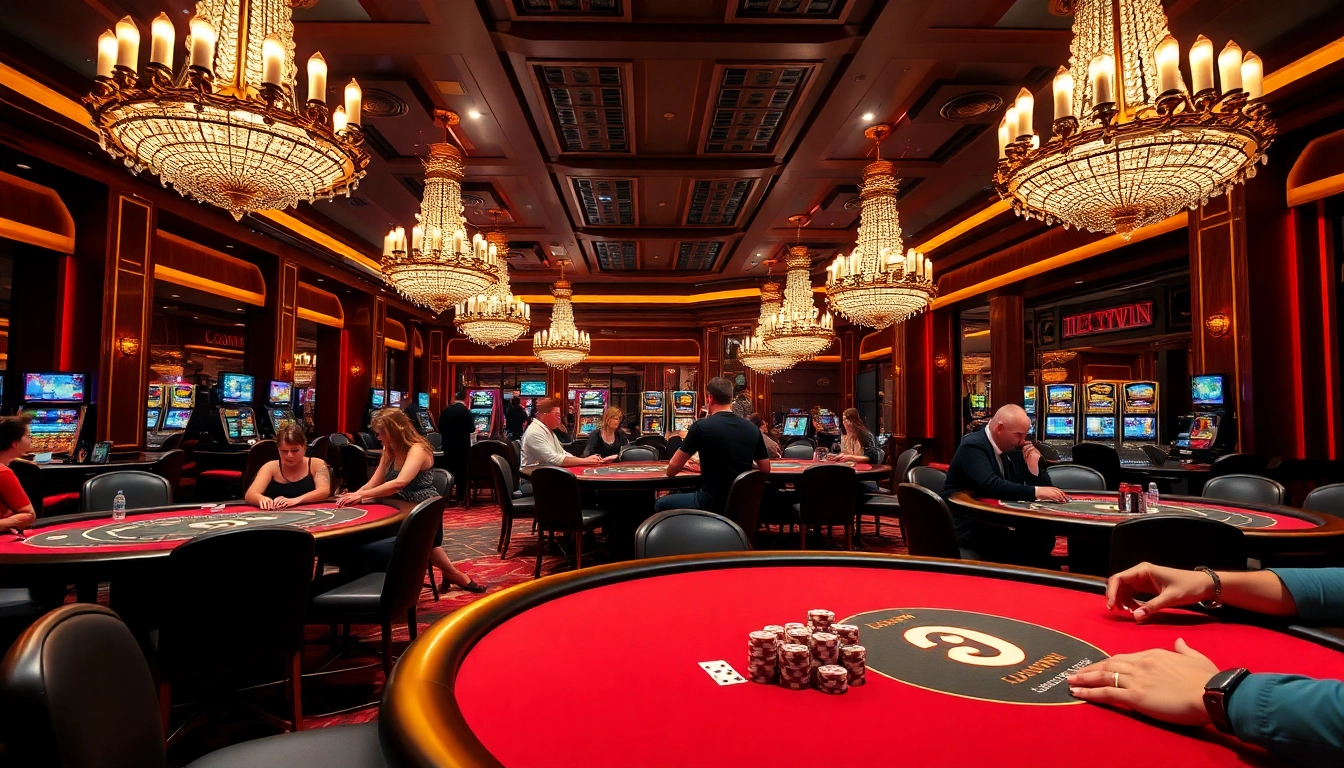 Winning at Luckywin with poker chips and vibrant casino tables