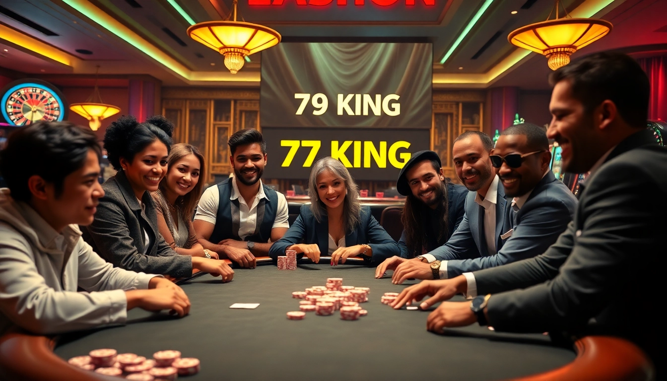 Exciting scene of players enjoying a poker game at 79KING casino, highlighting the thrill of gambling.
