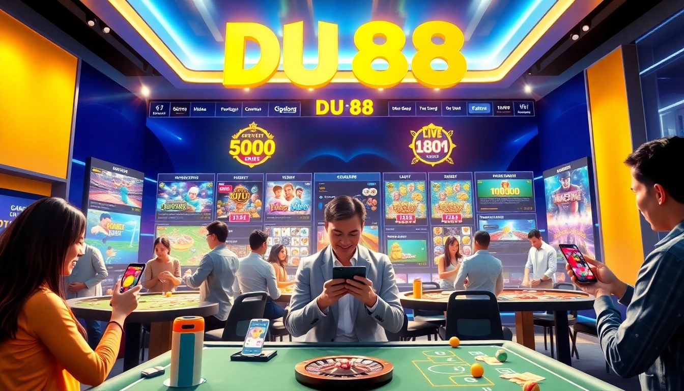 Engaging online gambling experience at nhà cái du88, showcasing sports betting and casino games.