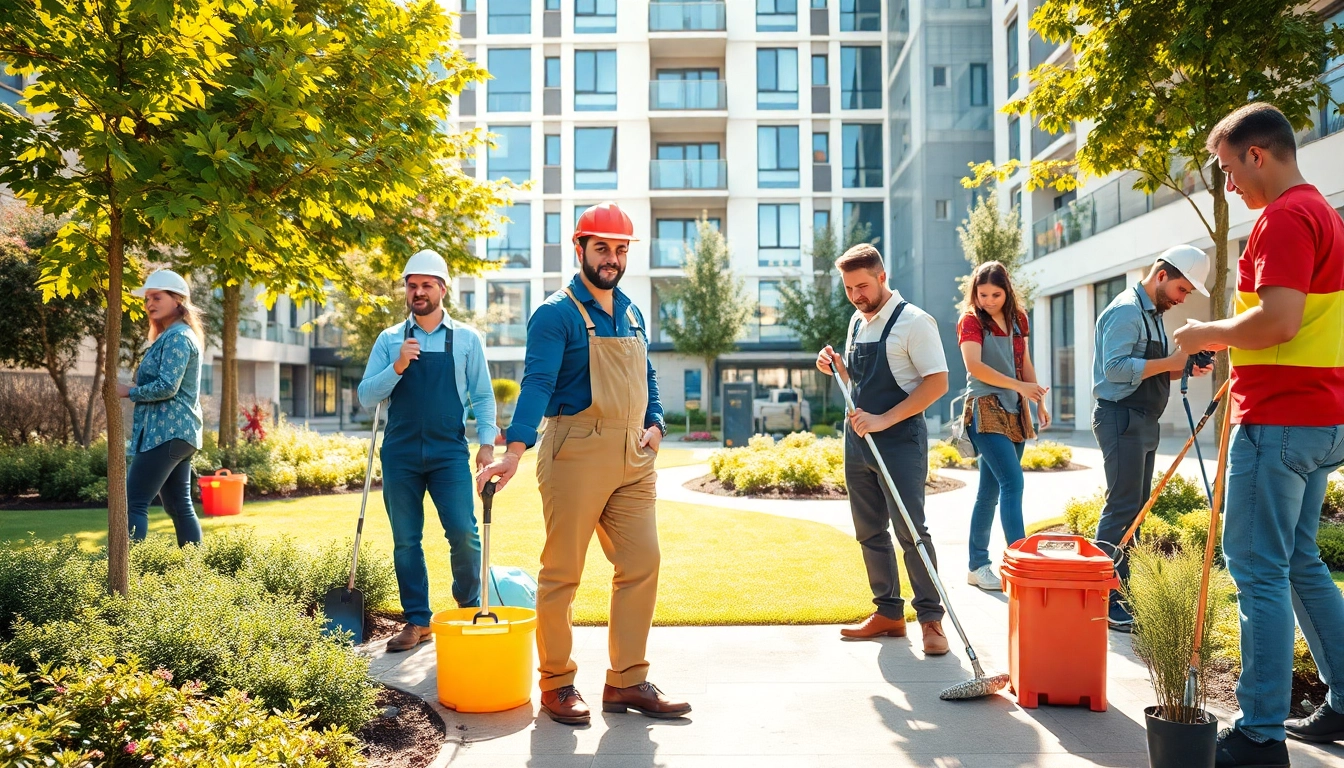 Hausmeisterservice München mit professionellem Team bei der Pflege eines urbanen Gartens.