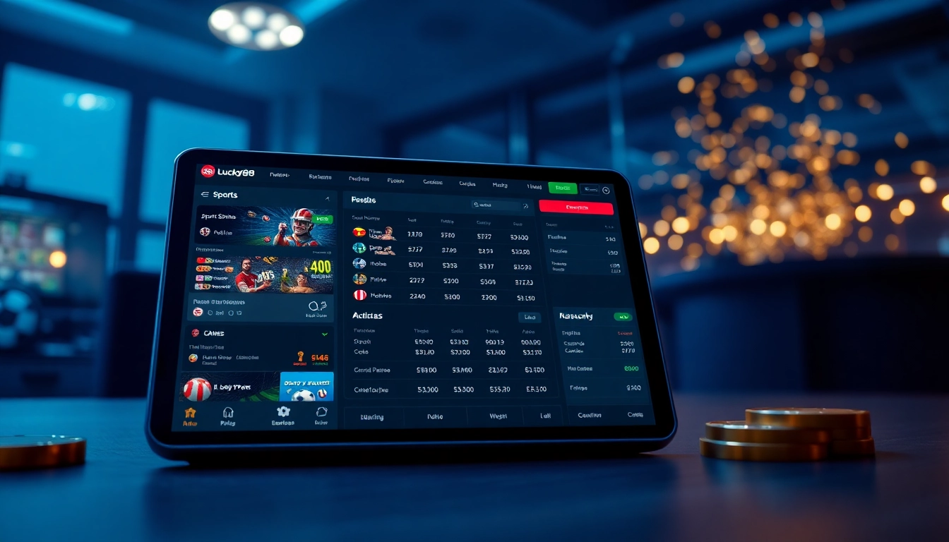 Lucky88 đăng nhập interface showcasing online betting features with a modern, user-friendly design.